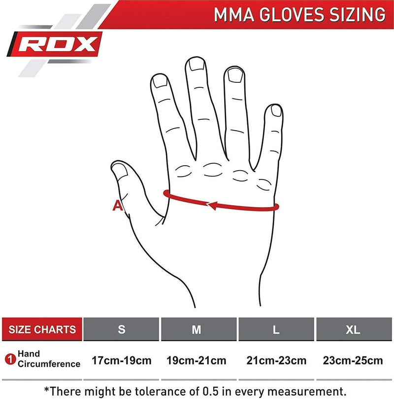 [AUSTRALIA] - RDX MMA Gloves for Grappling Martial Arts Training | D. Cut Palm Maya Hide Leather Sparring Mitts| Perfect for Cage Fighting, Combat Sports, Punching Bag, Muay Thai & Kickboxing Black Large 