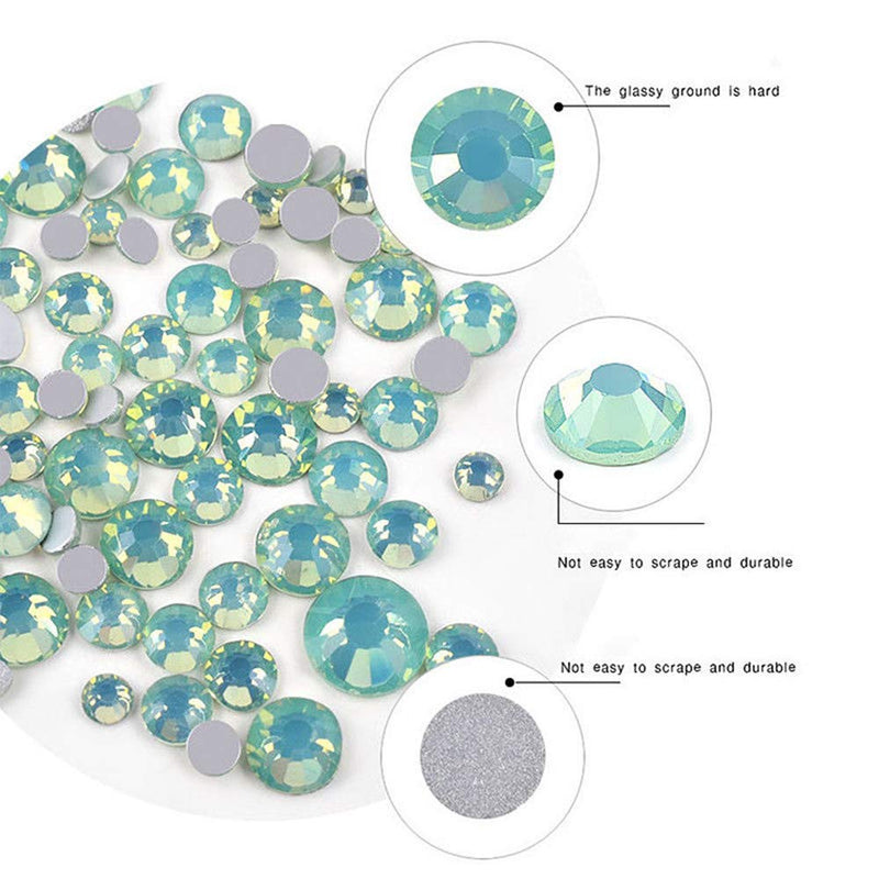 ORYOUGO 4 Packs Opal Jelly Nail Art Rhinestones Flatback Round Beads Glitter Crystals Mix Size Nail Charms - BeesActive Australia