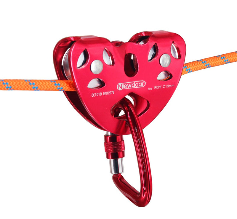 NewDoar CE Certified 25/28KN Tandem Double Speed Pulley/Trolley for Climbing, Rescue Lifting Aluminum 25KN - BeesActive Australia