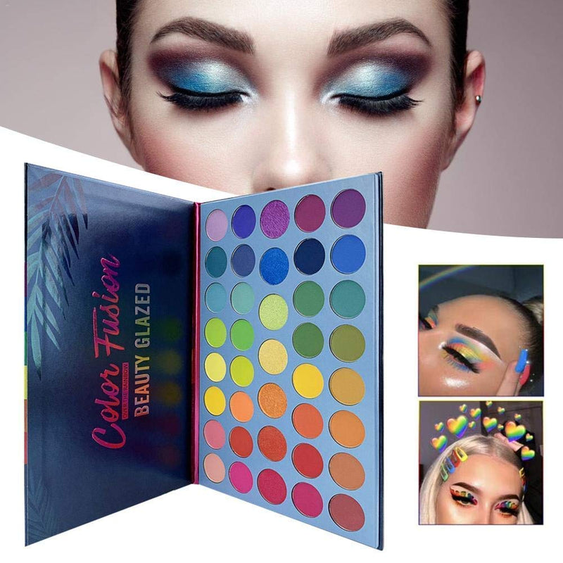 39 Pop Colors Eyeshadow Palette Matte Shimmer Eyeshadow Pigmented Colorful Long Lasting Waterproof Makeup Palette Blending Metallic Natural Makeup Eyeshadow Cosmetics - BeesActive Australia