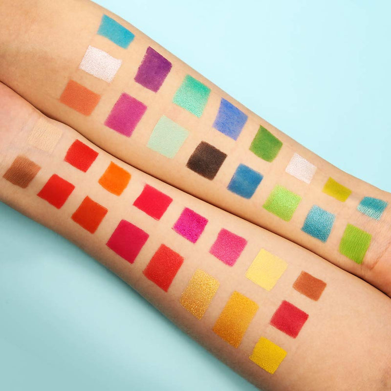 Docolor Eyeshadow Palette, Shimmer Matte 34 Colors Eye Shadow Highly Pigmented Natural Warm Glitter Contour & Highlight Powder Professional Long Lasting Waterproof Tropical Makeup Palette 34 Color - BeesActive Australia