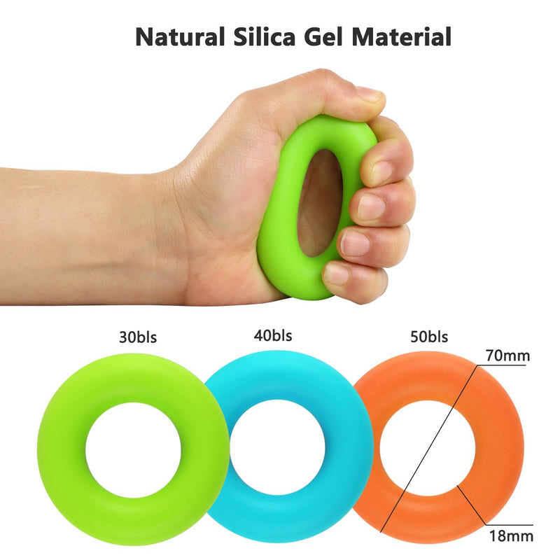 Hand Grip Strengthener Kit with Finger Exerciser, Finger Stretchers, Adjustable Hand Gripper and Exercise Rings, Strength Trainer for Athletes, Pianists, Guitar and Therapy - BeesActive Australia