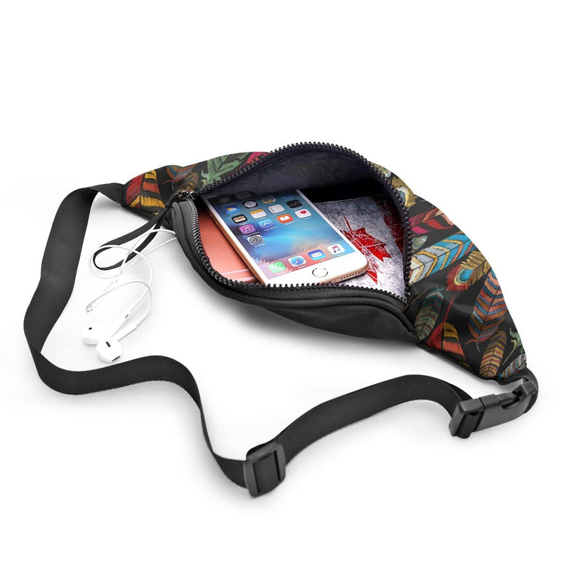 Beautiful Tropical Peacock Fanny Pack For Men Women,With Adjustable Zipper Lightweight Strap Waist Pack For Casual Running Hiking Beautiful Tropical Peacock - BeesActive Australia