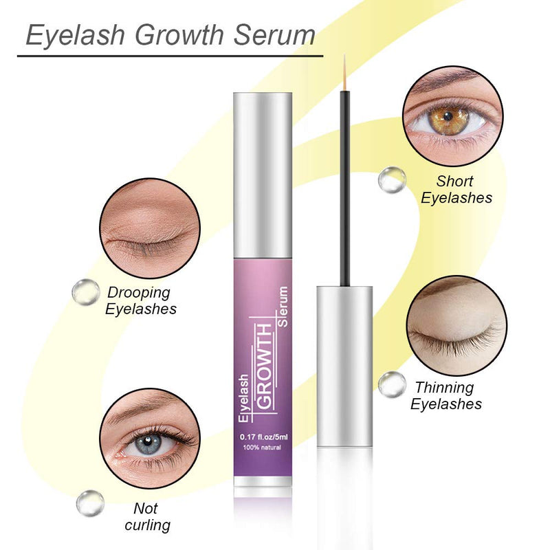 Eyelash Growth Serum- Grow Longer Fuller Eyelashes, Natural Clear Lash Mascara Brow Serum for Lash Lift Grow Long Lashes- 5 ml/0.17oz - BeesActive Australia