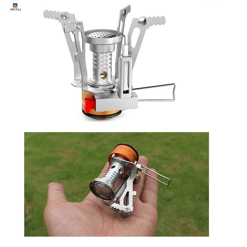 AOTU Portable Camping Stoves Backpacking Stove with Piezo Ignition ，Stable Support Wind-Resistance Camp Stove for Outdoor Camping Hiking Cooking - BeesActive Australia