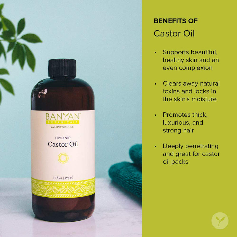 Banyan Botanicals Castor Oil – Hexane-Free Organic Castor Oil – Moisturizing & Nourishing Ayurvedic Oil for Eyebrows, Eyelashes, Hair, Skin, Cuticles & More – 4oz. – Non GMO Sustainably Sourced Vegan 4 Ounce - BeesActive Australia