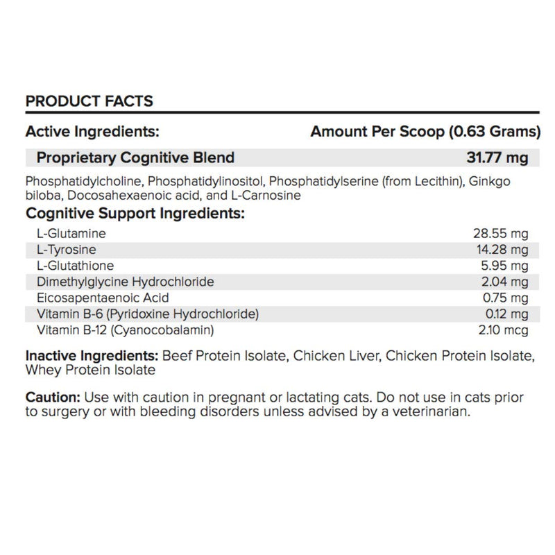 Dr. Bill's Feline Cognitive Support | Pet Supplement | Memory Support Supplement for Cats | Contains Gingko Biloba, L-Carnosine, Vitamin B-12, L-Glutamine, L-Tyrosine, and DHA - BeesActive Australia
