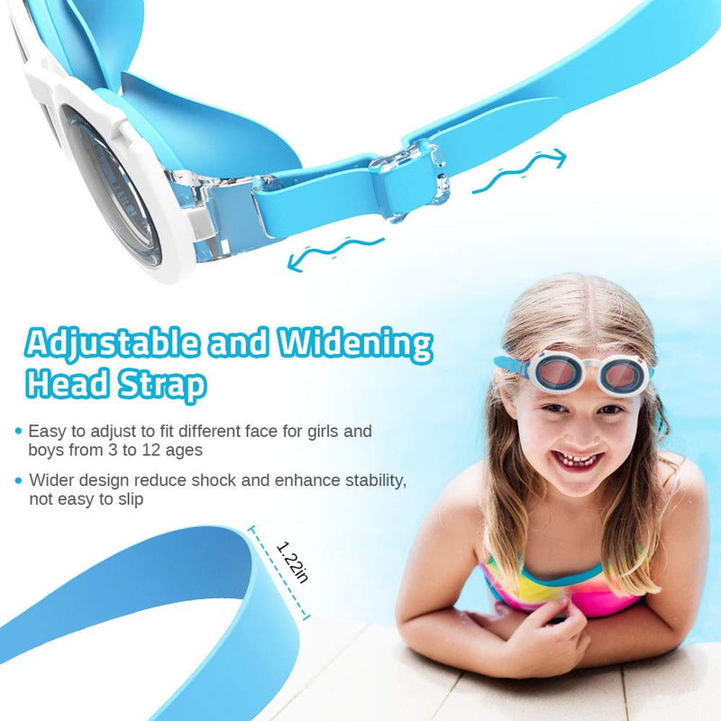 ZIONOR K5 Kids Swim Goggles & Polarized Sunglasses for Age 3 to 12 A1-blue White - BeesActive Australia