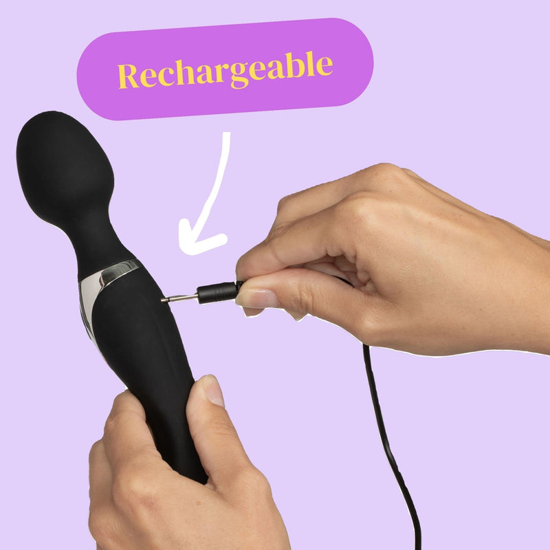 Sinful Magic Wand Vibrator - Curvy Double Pleasure Wand Vibrator - Rechargeable Massage Wand Sex - Waterproof and Powerful Sex Wand - 2 Motors with 10 Modes Each - Vibrator Wand for Women and Couples - BeesActive Australia