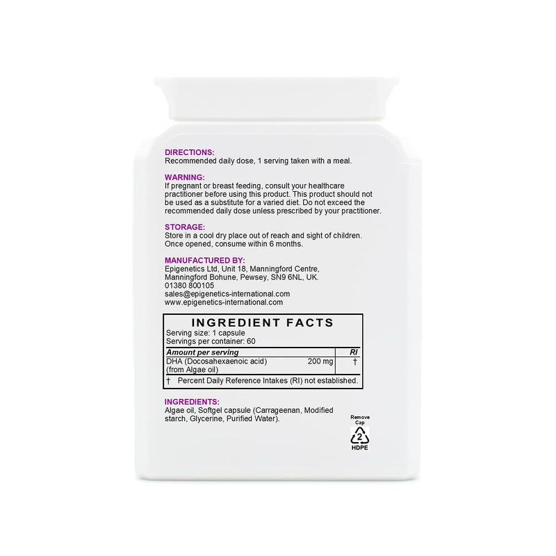 DHA 200mg (Vegan) | Pure Docosahexaenoic Acid from Algae Oil | 60 Vegan Friendly Softgels UK Made | 2 Month Supply | 1 Capsule Daily (High Strength) - BeesActive Australia