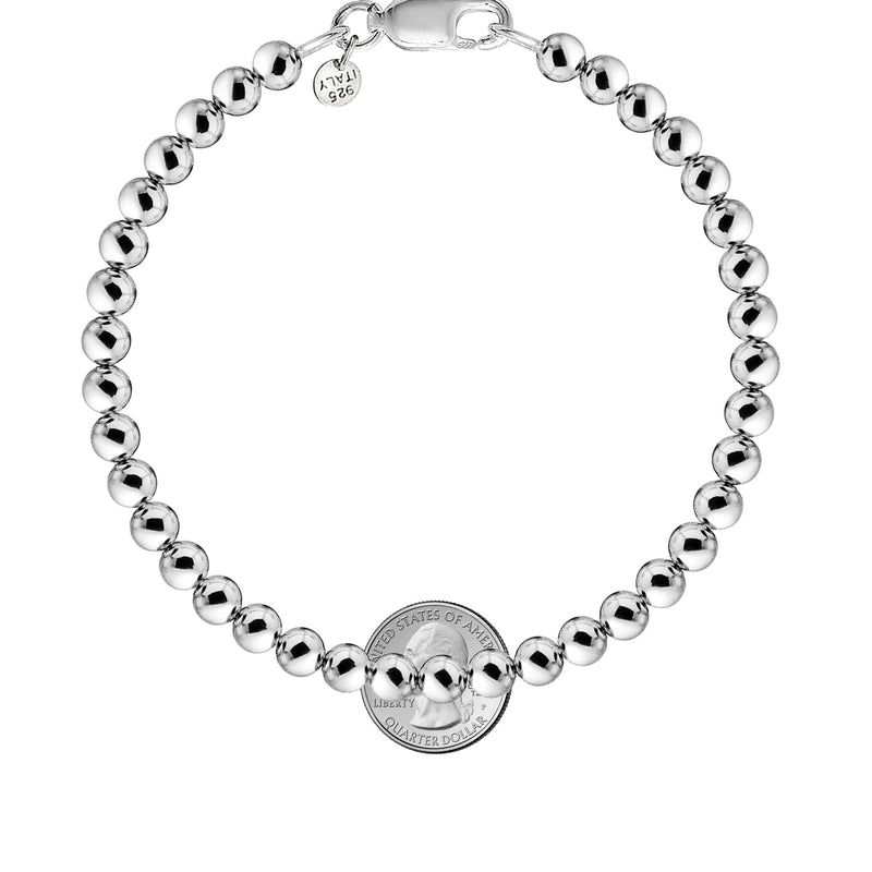 Savlano 925 Sterling Silver Handmade Bead Ball Strand Chain Bracelet For Women & Girls - Made in Italy Comes With a Gift Box 7.5 Inches 8MM - BeesActive Australia