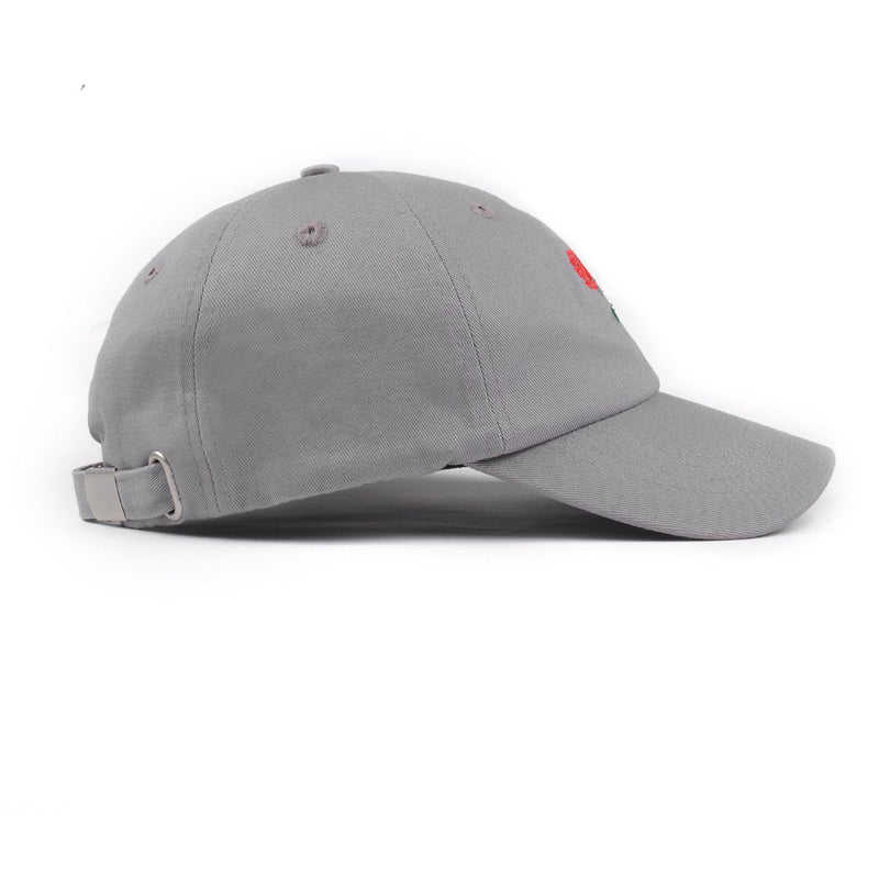 Rose Embroidered Dad Hat Women Men Cute Adjustable Cotton Floral Baseball Cap Grey - BeesActive Australia