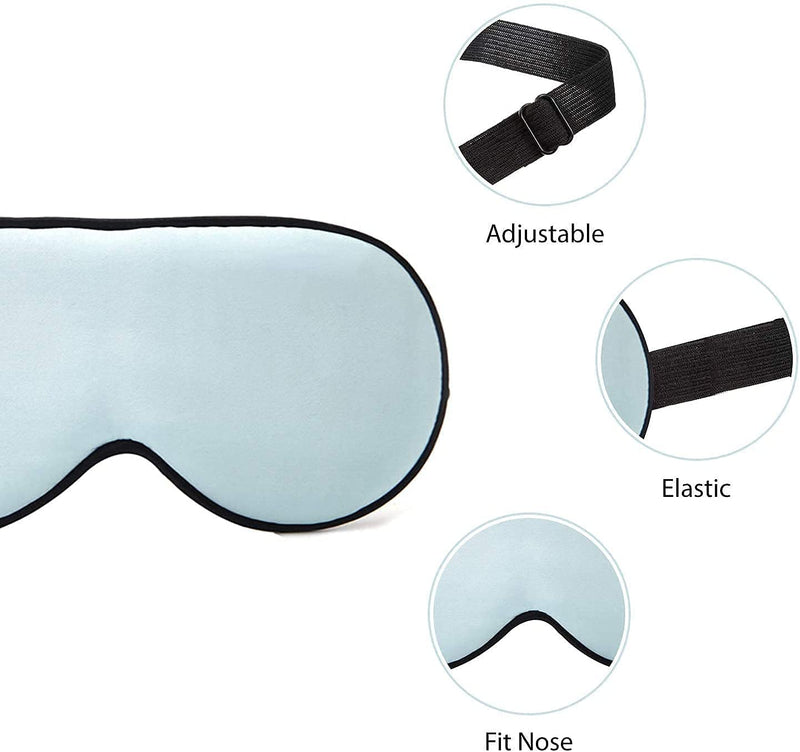 Natural Silk Kids Sleep Mask Eye Mask for Kids with Adjustable Strap Breathable & Soft Eye Shade for Sleeping Blocking Lights (2 Pack) - BeesActive Australia