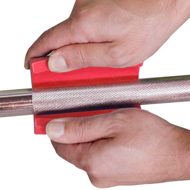 IADU Barbell Thick Bar Grips - Weightlifting Bar Grips Standard Dumbbell Handles Stress Relieve Barbell Hand Protector, Pair of Pull Up Tape Arm Blaster Adapter for Sports Workout (Red) - BeesActive Australia