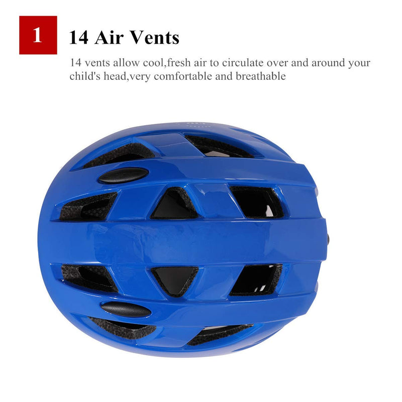 Atphfety Kids Helmets,Adjustbale Child Girls Boys Bike Helmets,Multi-Sport for Cycling Skating Scooter,2 Sizes Blue Small - BeesActive Australia