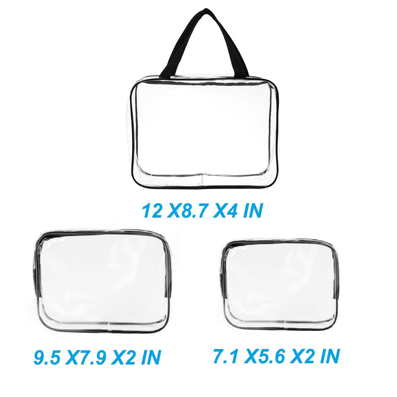 3 in 1 Clear Toiletry Bags,Waterproof Travel Bag Clear Travel Luggage Transparent Cosmetic Makeup Bag Beach Tote Bag Easy to Carry. - BeesActive Australia