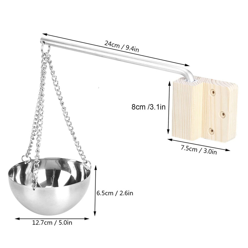 Sauna Aroma Bowl, Essential Oil Bowl Cup Stainless Steel Hanging Fragrance Diffuser Container Spa Room Accessories with Swinging Arm Screws for Dry Steam Infrared Wall Mounted Health Personal Care - BeesActive Australia