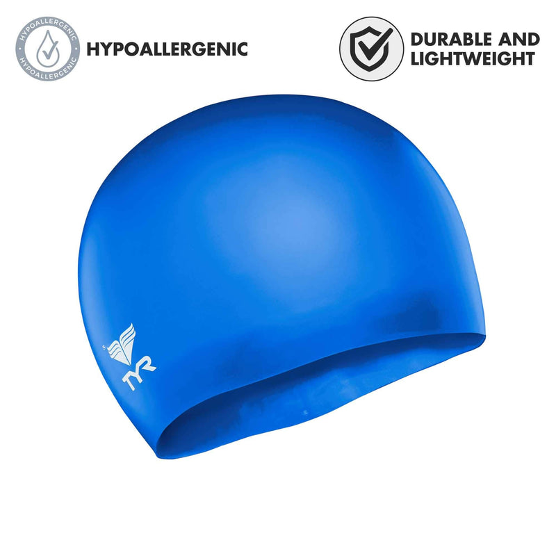TYR Wrinkle Free Junior Silicone Cap Royal - BeesActive Australia