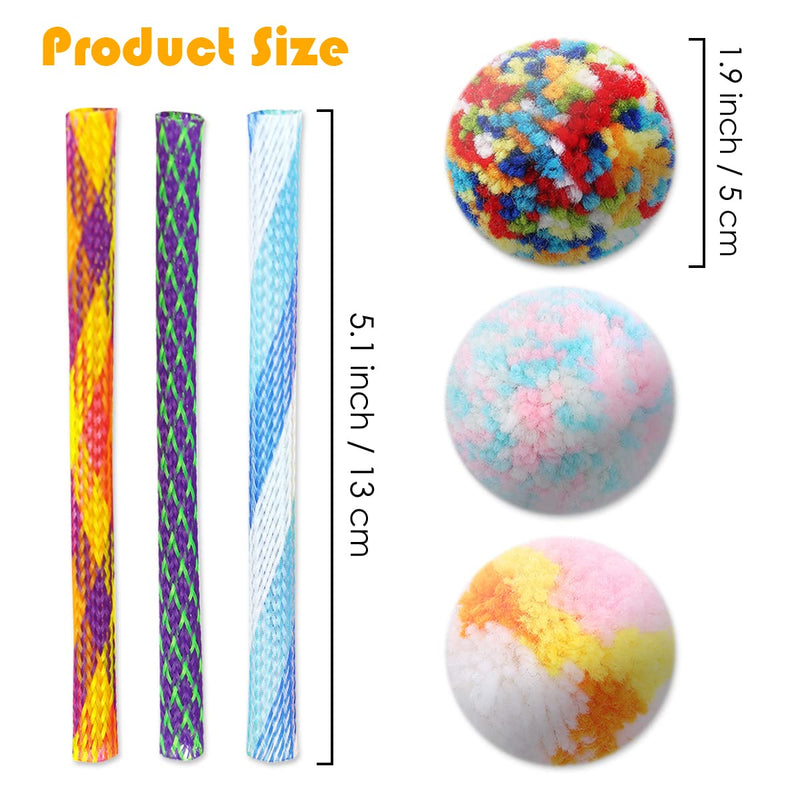 Cat Toys Springs Balls Set 12 Pack - 6 PCS Cat Toy Balls Woolen Yarn Balls - 6 PCS Cat Spring Tube Toys Interactive Cat Chew Toy for Cat Kitten (Random Color) - BeesActive Australia