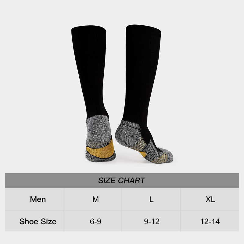 WANDER 6 Pairs Men's Athletic Run Cushion Over-the-Calf Tube Socks 6 Pairs Yellow X-Large - BeesActive Australia