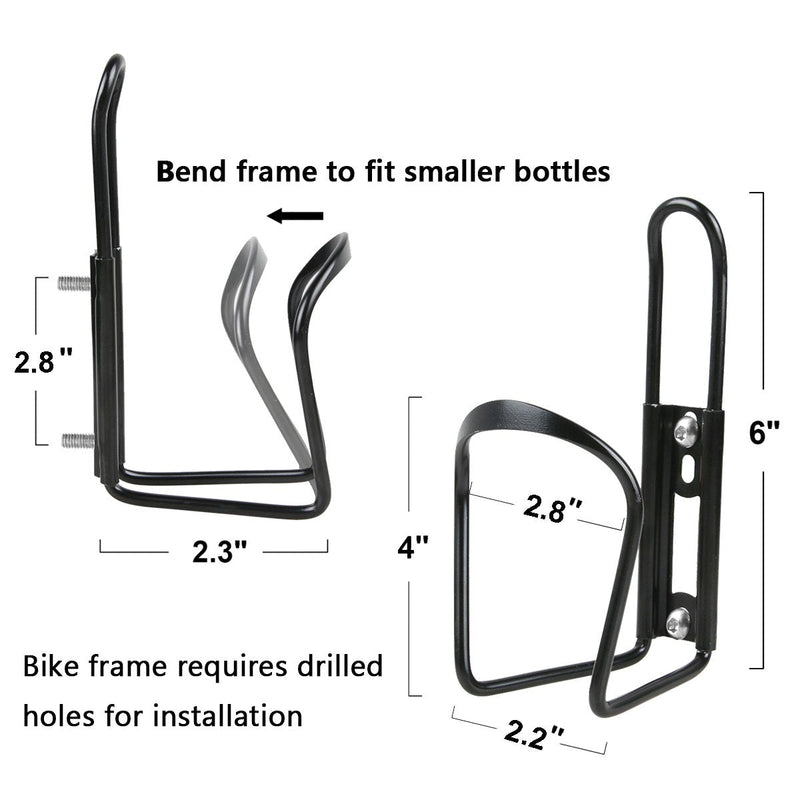 Bike Water Bottle Holder, Alloy Aluminum Lightweight Water Bottle Cages for Bike, 2 Pack Bicycle Water Bottle Holder Cages Brackets Bicycle Accessories Water Bottle Mount for MTB Bike Road Bike Black - BeesActive Australia