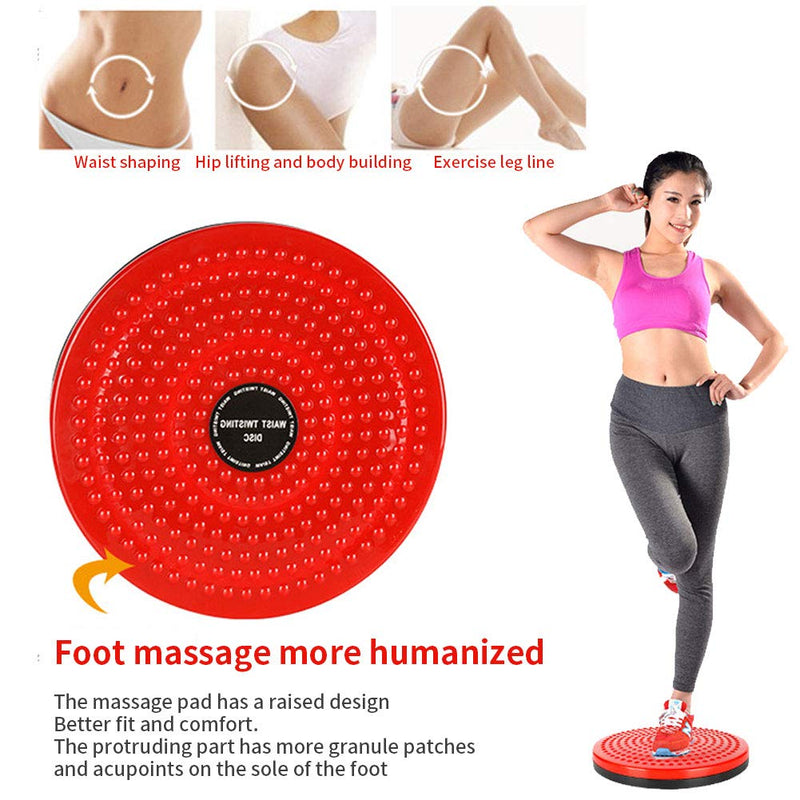 THBII Twisting Waist Disc, Body Shaping Twisting Boards Waist Aerobic Exercise Fitness Slim Machine Rotating Board Female Twister Exercise Sports Equipment Big Round Beads(Red) - BeesActive Australia
