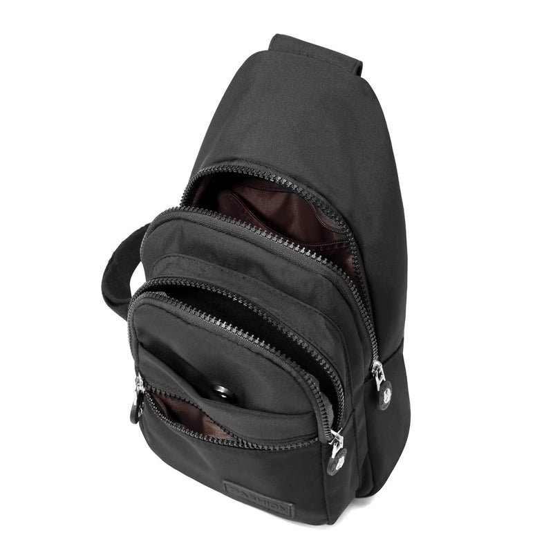 EVANCARY Small Sling Bag for Women, Chest Daypack Crossbody Backpack for Travel Sports Running Hiking Black - BeesActive Australia