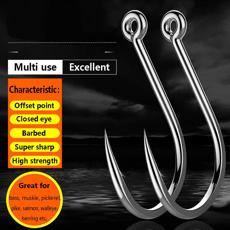 Dyxssm 150pcs/lot Circle Fishing Hooks Extra Strength Octopus Barb Fishing Hook with Offset Ponit 1/0# (150pcs) - BeesActive Australia