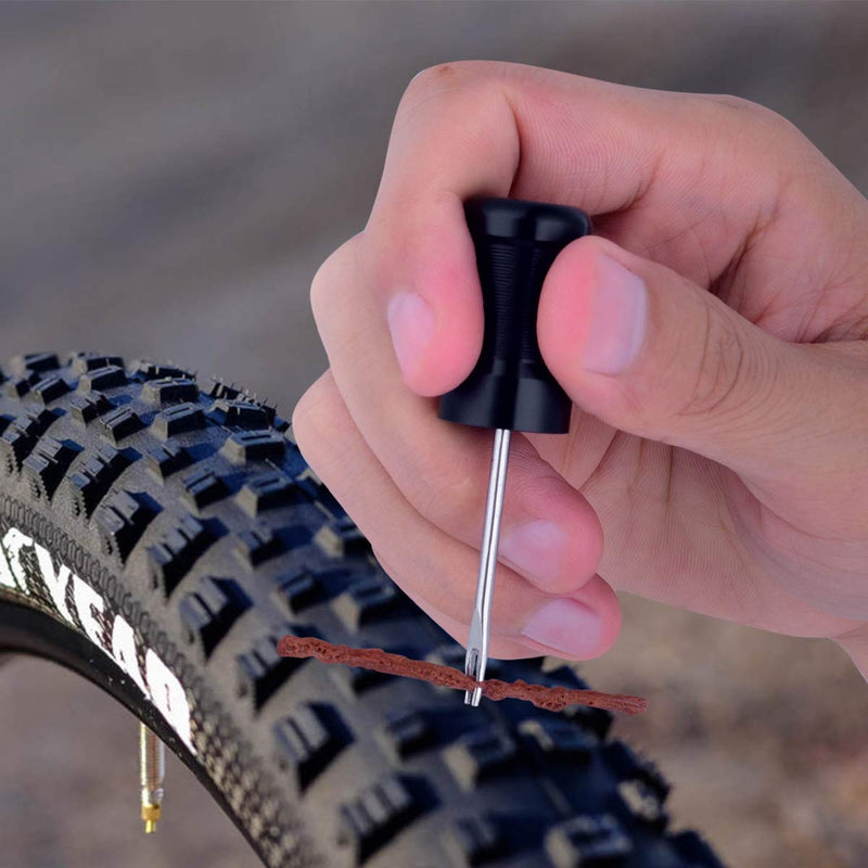 Tubeless Bike Tire Repair Kits，for Road Bicycle and Mountain Bike MTB Tires Fix a Puncture or Flat, Includes Storage Canister Plugger Tool with Plugs, 5 Bacon Strips - BeesActive Australia