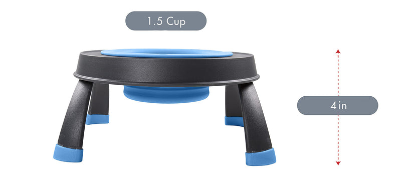 Dexas Popware for Pets Single Elevated Pet Feeder Small/1.5 Cup Capacity Pro Blue - BeesActive Australia