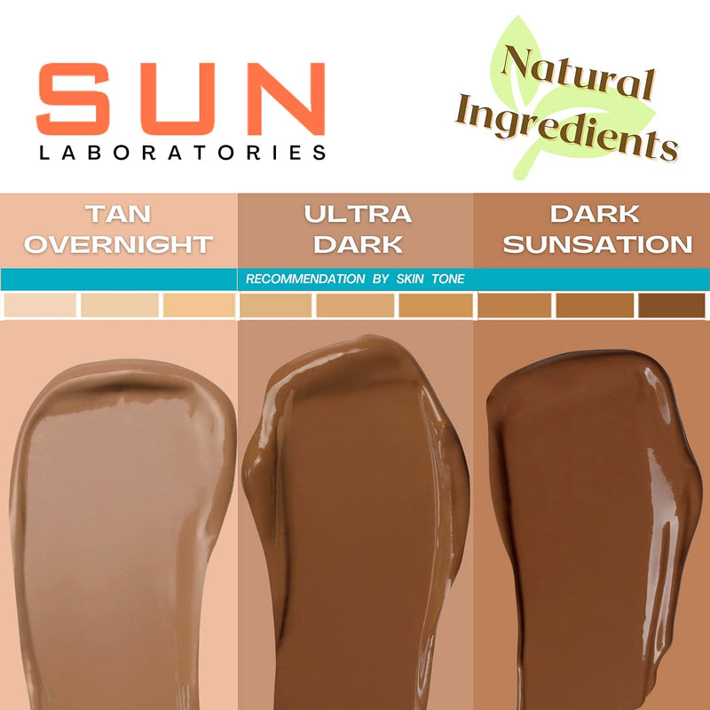 Sun Laboratories Sunless Self Tanning Lotion for Body & Face | All Natural Bronzing Cream with Aloe, Vitamin E and C | Instant, Fast Drying, Streak-Free Tint | Dark, 4 Oz (Packaging May Vary) 4 Fl Oz - BeesActive Australia