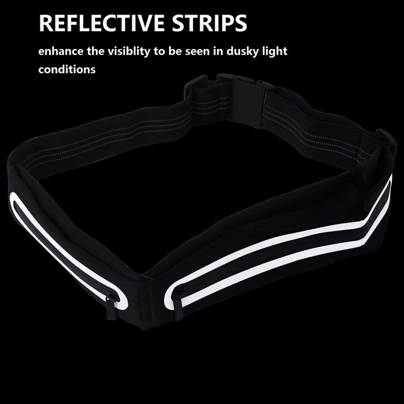 coolpedy Running Waist Pack Waist Belt Bag Phone Holder Pack for Men and Women, Sports Fitnes Phone Holder Workout Belt Waist Bag with Pockets Compatible with Up to 6.5 Inches Mobile Phone Dural Pockets: Black - BeesActive Australia