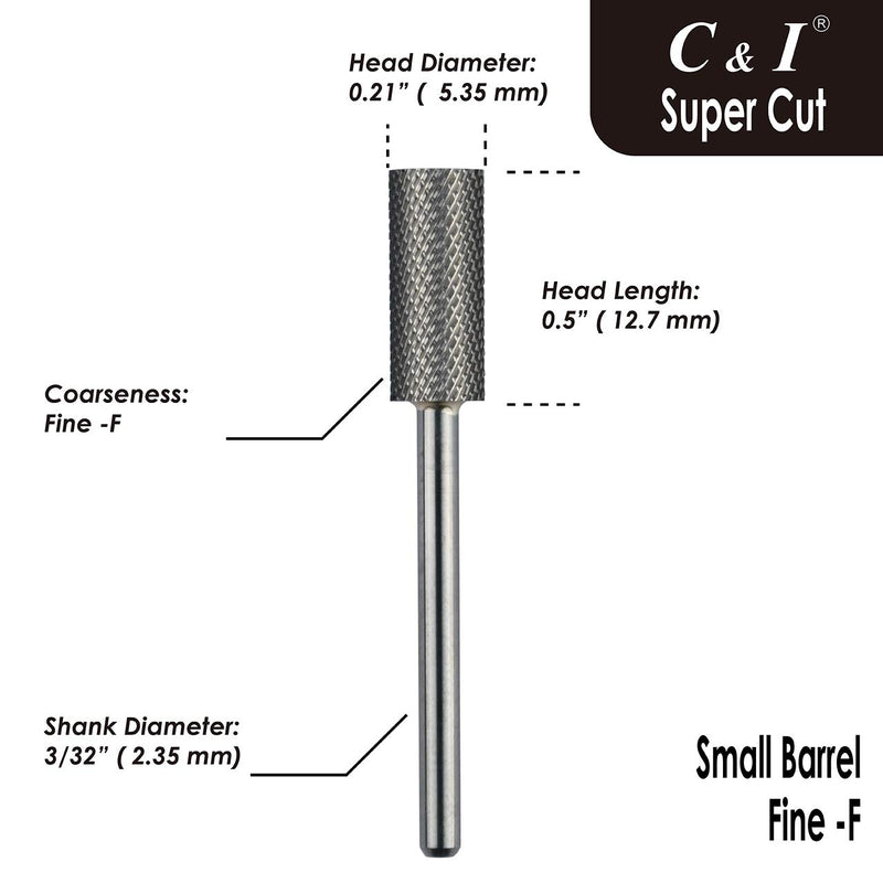 Super Cut Upgrade Edition, Small Barrel Nail Drill Bit for Electric Manicure Drill Machine, Remove the Nail Gels, Acrylic Gels, or Dip Powder (Fine -F) Fine -F - BeesActive Australia