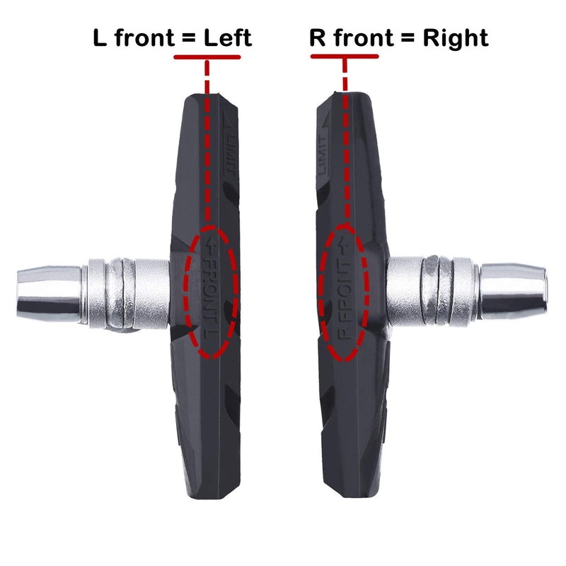 Hotop 4 Pairs Bike Brake Pads Mountain Bike Brake Pads with Hex Nuts and Spacers v Bicycle Brake Blocks Set, 70 mm - BeesActive Australia