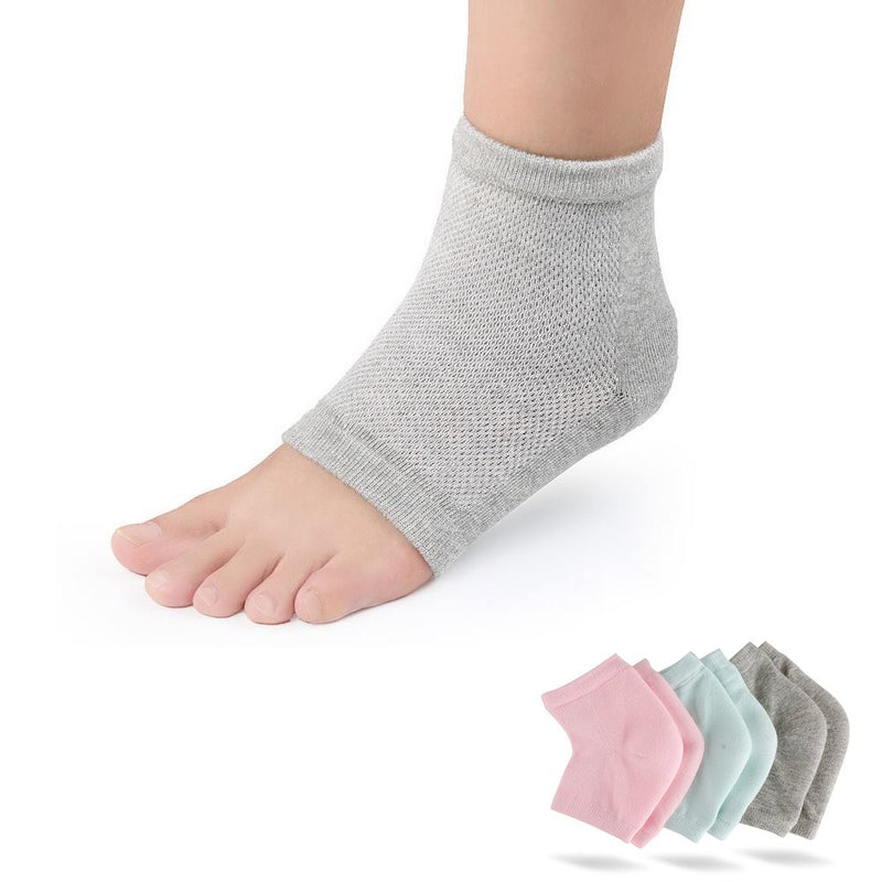 3 Pairs Moisturizing Gel Heel Socks Vented Unisex Toe Open Feet Care Dry Skin 3p-01 - BeesActive Australia