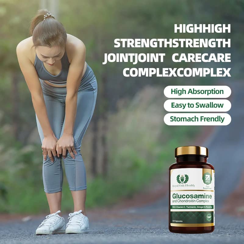 Glucosamine and Chondroitin high Strength with MSM, Bosewellia and Vitamin C. Supports Joint Discomfort Relief glucosamine and chondroitin Tablets, Dietary Supplement for Back, Knees (120 Tablets) - BeesActive Australia