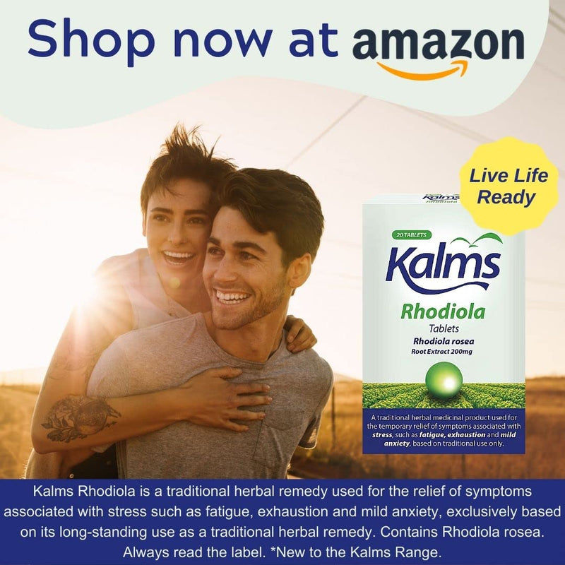 Kalms Rhodiola, 20 Tablets - Temporary Relief From Fatigue And Exhaustion Associated With Stress - BeesActive Australia