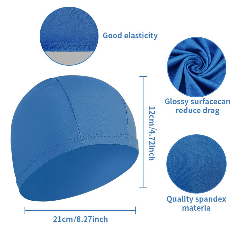 4 pcs Elastic Swim Caps for Both Women & Men & Kids Fabric Durable Non-Waterproof Cloth Swimming Pool Cap Elastic Bathing Cap for Long and Short Hair - BeesActive Australia
