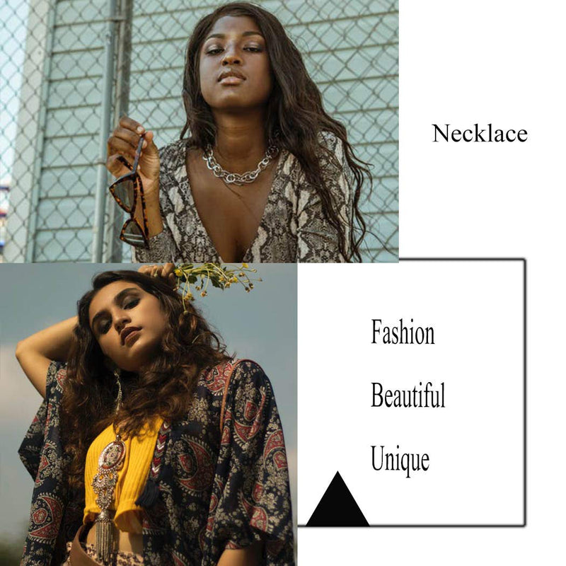 Hannah Boho Map Layered Necklaces Gold Short Love Pendant Necklaces Chain Jewelry for Women and Girls - BeesActive Australia