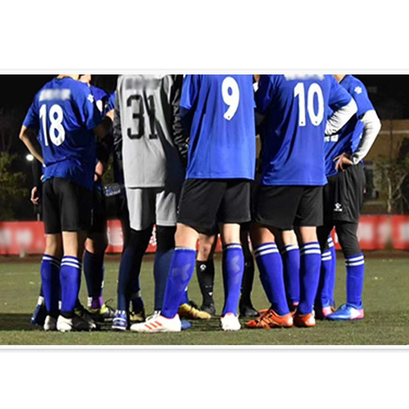VWU Unisex Knee High Double Stripes Athletic Soccer Football Tube Socks for Adults&Children Multi C Small - BeesActive Australia
