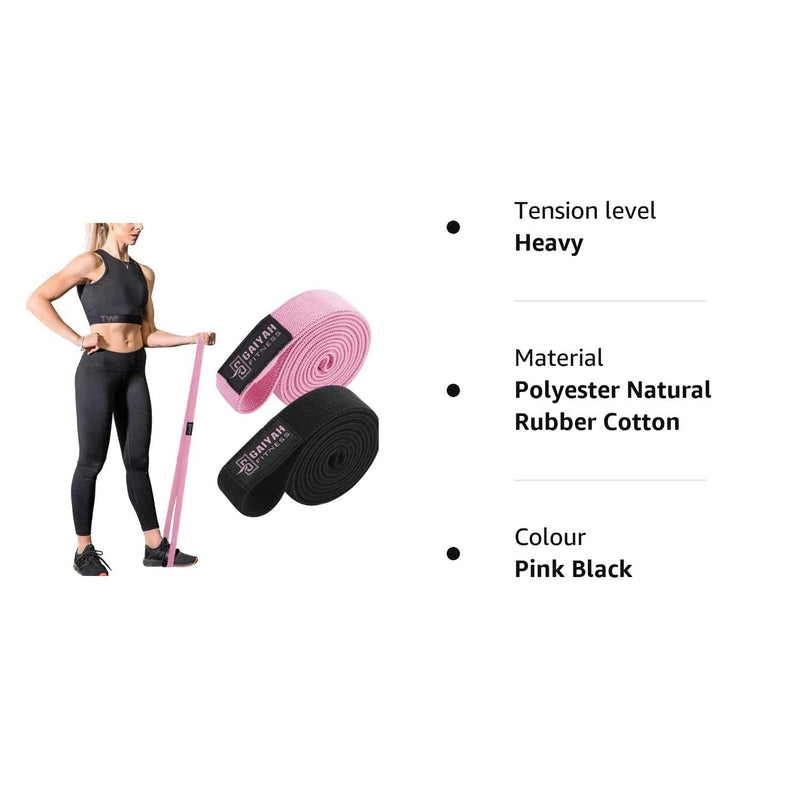 Long Resistance Band Women, Stretch Bands for Exercise Bands Resistance for Women Elastic Bands Gym Bands Fabric Resistance Bands Pilates Band Fitness Bands Pull Up Resistance Band Mini Bands Pink Black - BeesActive Australia