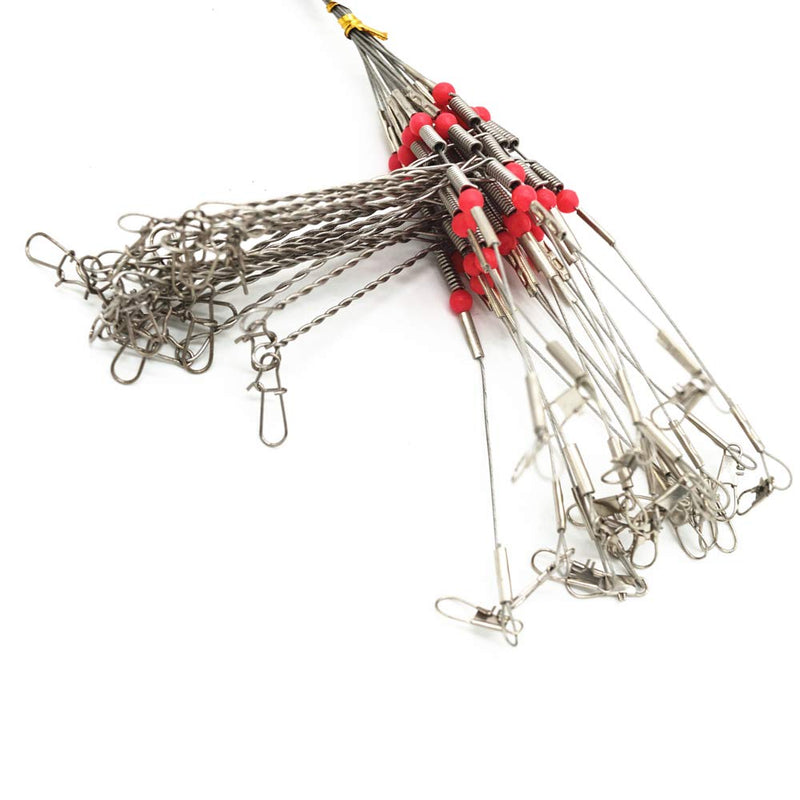 SENYUBBY Wire Trace Leader Rig Stainless Steel 1-5 Arms Fishing Rigs with Snap,High-Strength Fishing Leaders Saltwater-Perch Rigs for Fishing 1 Arm Rigs(Arm Length:2.7in) - BeesActive Australia