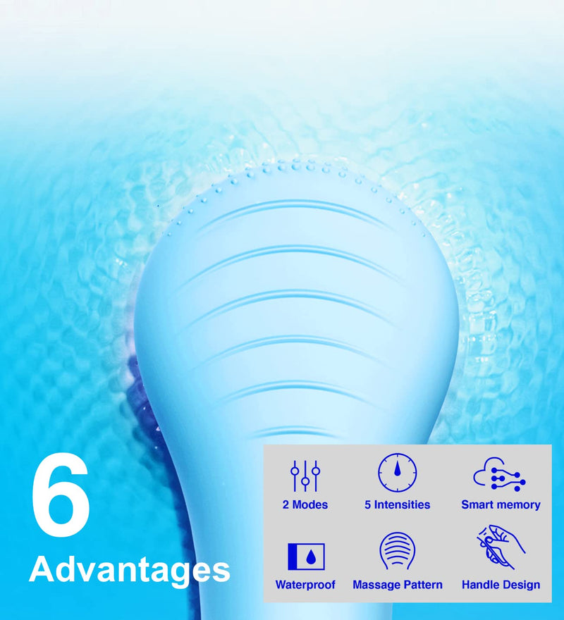 NågraCoola CLIE Sonic Face Scrubber, Waterproof Face wash Brush for Men & Women, Rechargeable Face Brushes for Cleansing and Exfoliating, Electric Facial Cleanser Brush - Mint - BeesActive Australia