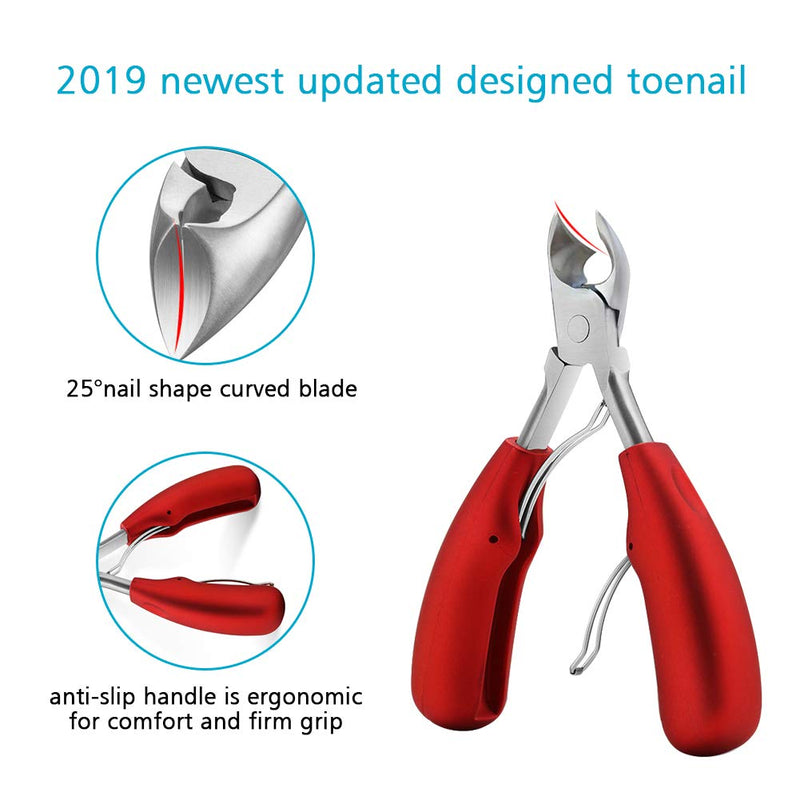 Thick Toenail Clippers, Large Nail Clippers for Podiatrist/Ingrown/Thick/Professional/Men/Seniors Toenail and Nail Surgical Grade Stainless Steel Toenail Trimmer Nipper Red - BeesActive Australia