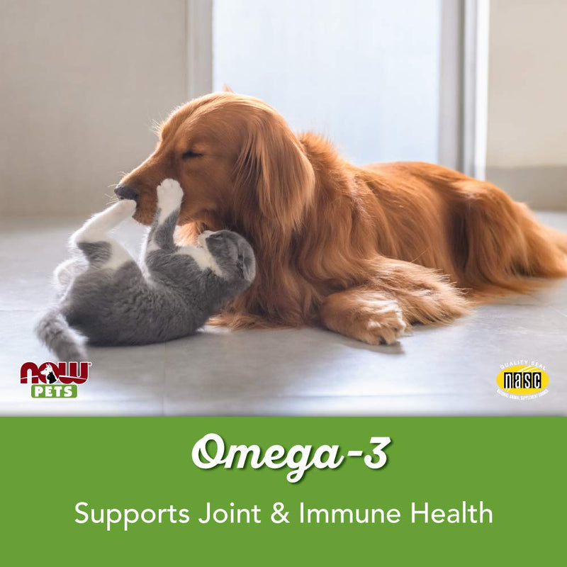 NOW Pet Health, Omega 3 Supplement, Formulated for Cats & Dogs, NASC Certified, 180 Softgels - BeesActive Australia