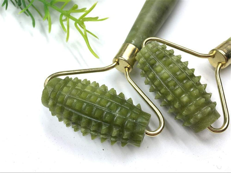 Emerald Facial Roller Massager Anti-wrinkle and relieve edema, facial ridged roller natural Xiuyan jade rejuvenates the skin - BeesActive Australia