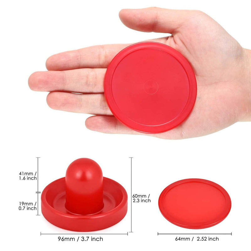 GIYOMI Light Weight Air Hockey Red Replacement Pucks & Slider Pusher Goalies for Game Tables, Accessories,Equipment (2 Striker, 4 Puck Pack) - BeesActive Australia