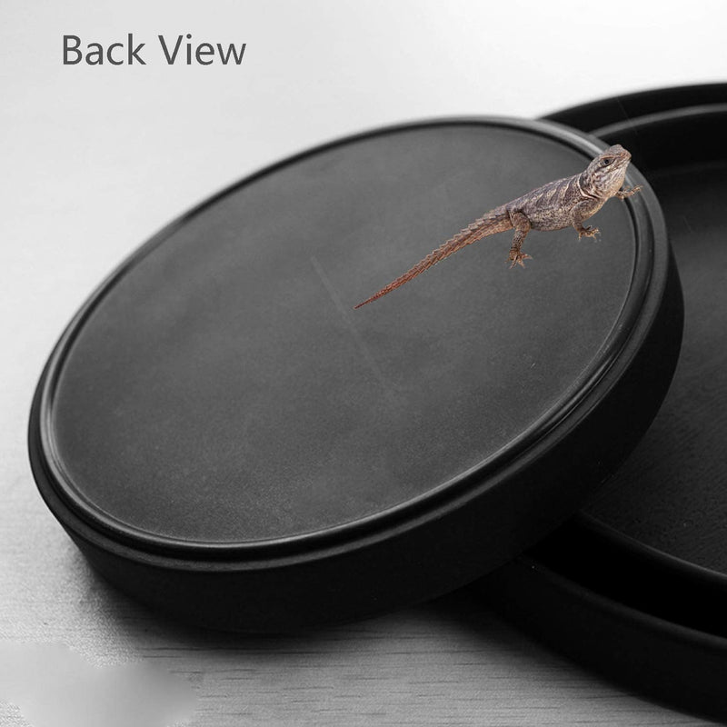 Fuongee Reptile Water Food Dish Bowl Turtle Feeder Tortoise Feeding Dish Container Medium Black - BeesActive Australia