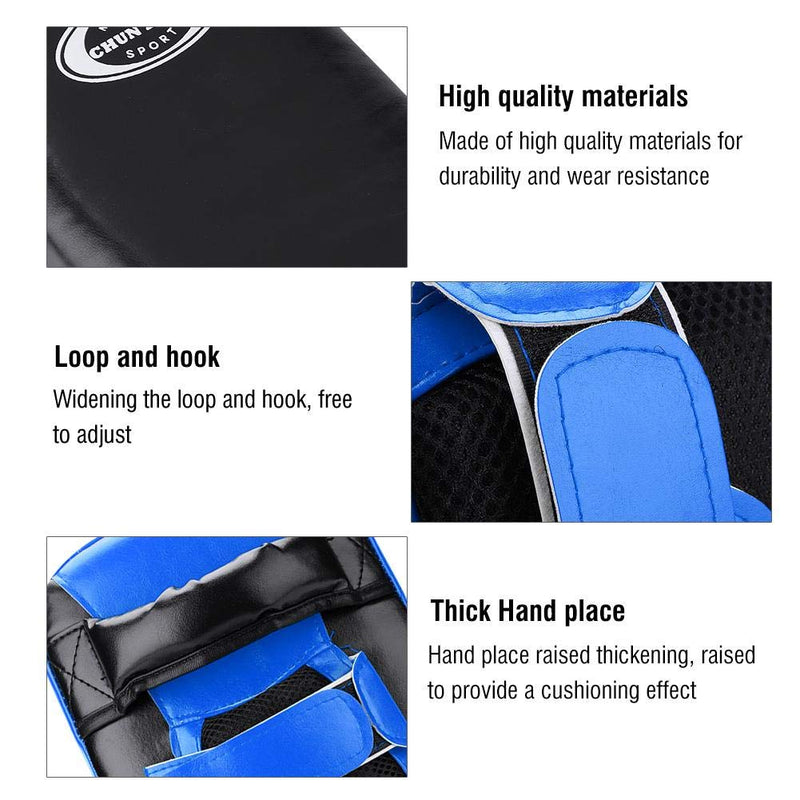 [AUSTRALIA] - Vbestlife Muay Thai Boxing Kicking Curve Pad PU Leather Thickened Taekwondo Kick Pads Hand Feet Target Punching Training Shield for Adults Kids Blue 