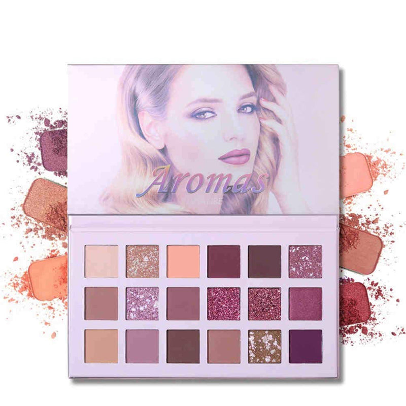 ROPALIA 18-color Eyeshadow Palette Glitter Matte Shimmer Eyeshadow Waterproof Set A1 - BeesActive Australia